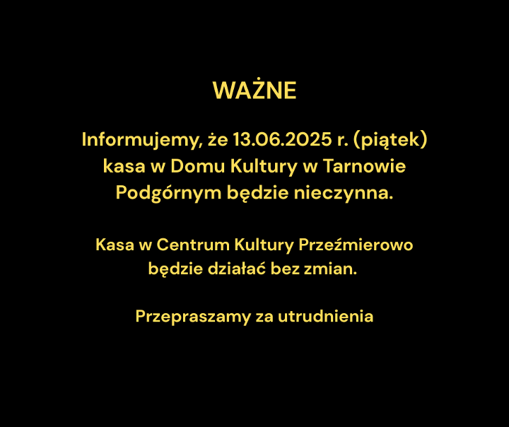 Informacja o odwolanym seansie