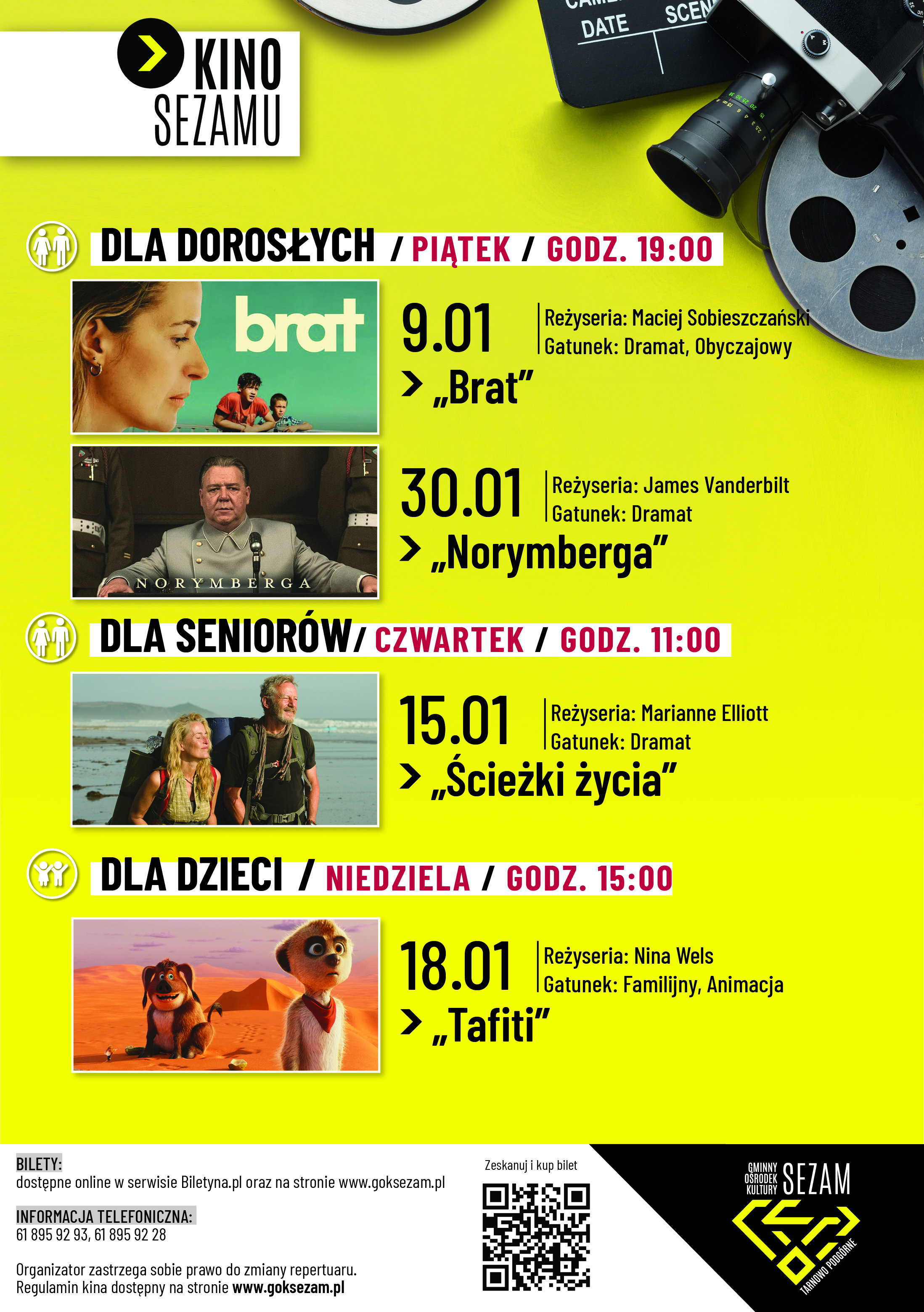 Afisz miesiąca Kina Sezamu. Lista seans&oacute;w jest dostępna w treści artykułu 