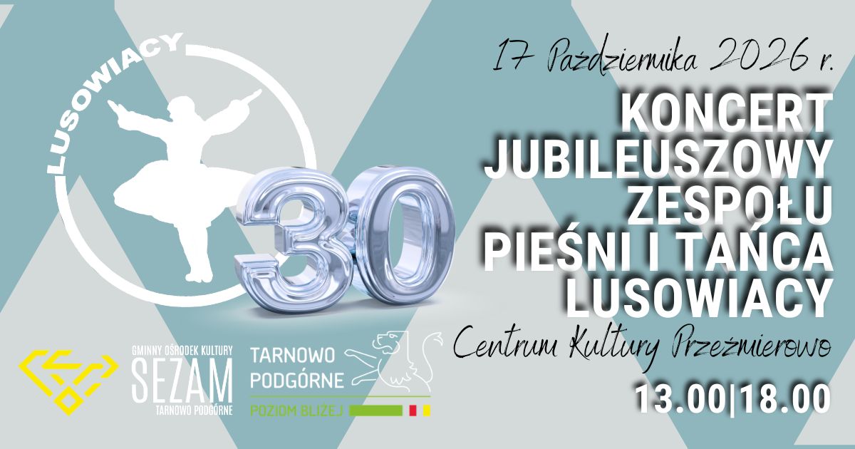 Przedstawia plakat informacyjny, dotyczący koncertu jubileuszowego ZPiT